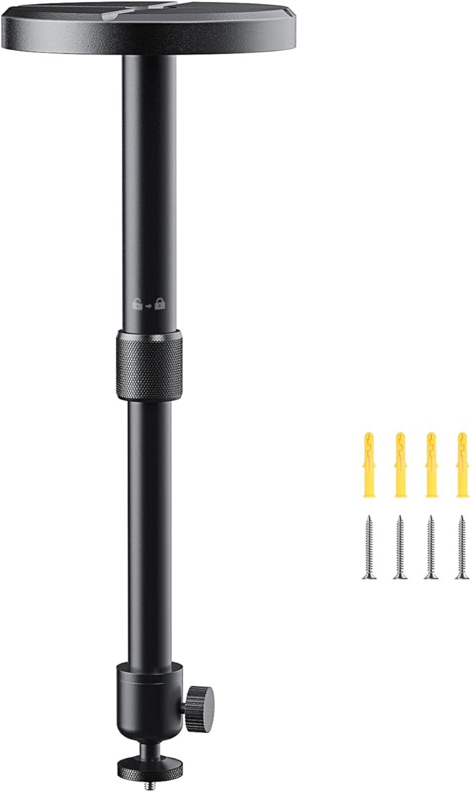 Aurzen Ceiling Projector Mount Bracket, 360° Rotation & 90° Tilt, Adjustable 9"-15" Length, ¼-... | Amazon (US)