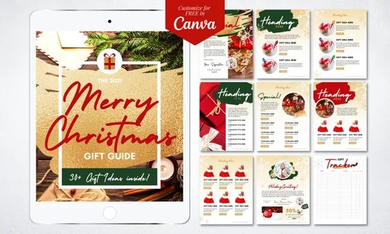 Christmas Gift Guide Canva Template  |  Editable Canva Christmas Gift Guide  |  Digital Christmas... | Etsy (US)
