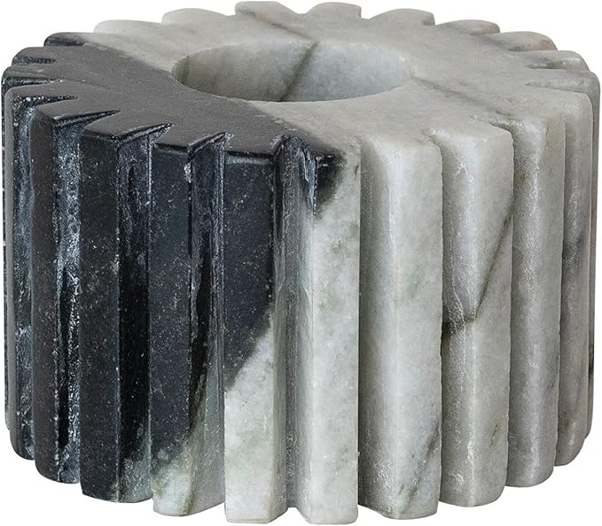 Bloomingville Marble Tealight Candle Holder, Black, 4 x 4 Inches | Amazon (US)