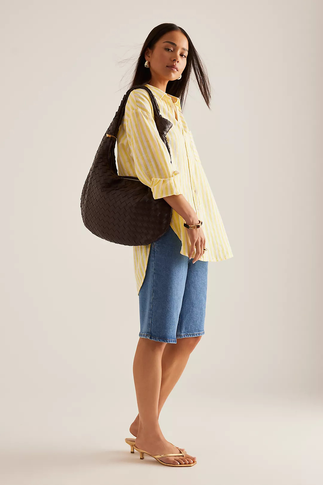 The Brigitte Woven Faux-Leather Shoulder Bag by Melie Bianco: Oversized Edition | Anthropologie (UK)