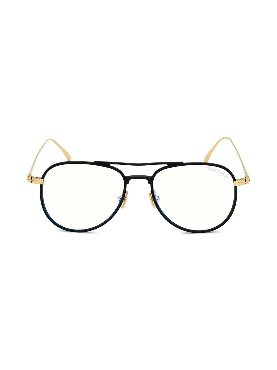 Tom Ford Women's 52MM Blue Block Aviator Eyeglasses - Black | Saks Fifth Avenue