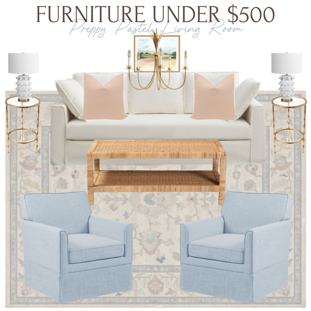 A polished, preppy living room design that’s the perfect blend of calming neutrals and uplifting pastels 💗 using all furniture finds under $500!

#LTKHome