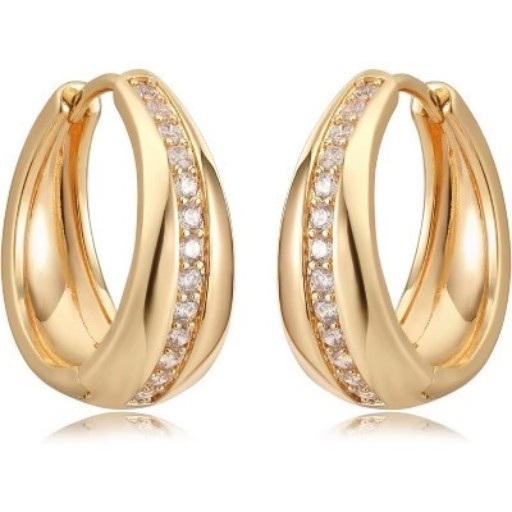 Gold plated Huggies hoop earrings with cubic zirconia. #ad

#LTKBeauty