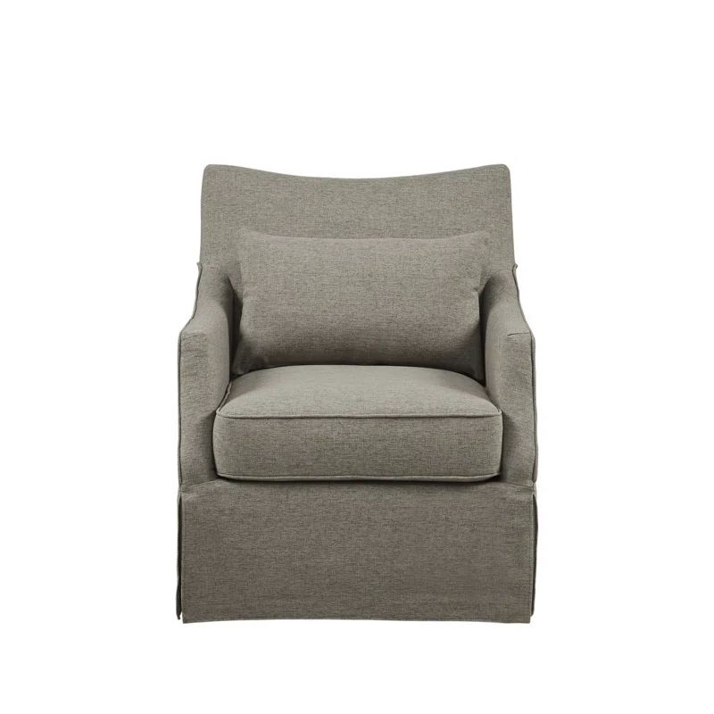 Martha Stewart London Farmhouse Skirted Swivel Chair with Lumbar Pillow | Wayfair North America