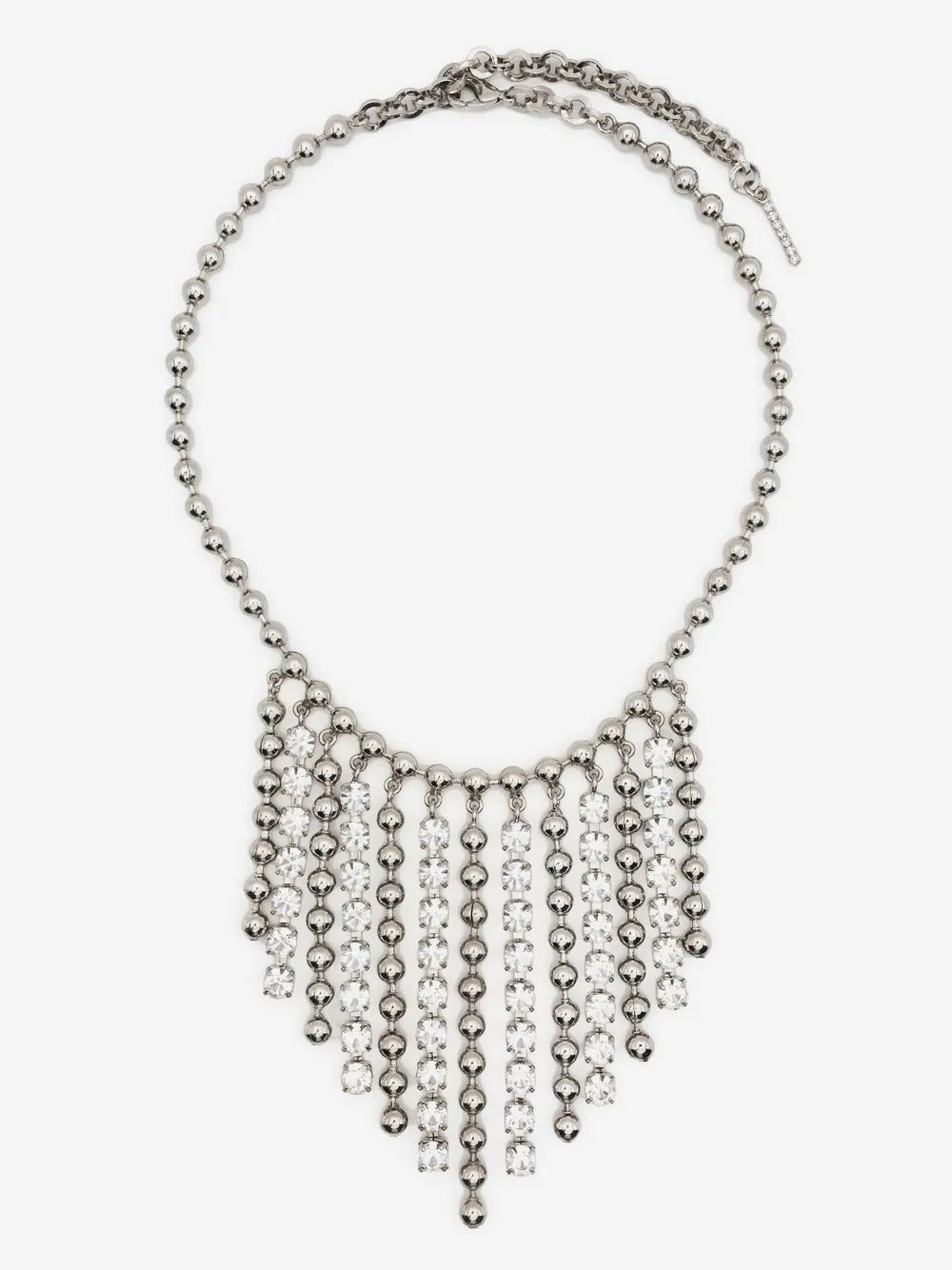 Alessandra Rich crystal-embellished fringed necklace - Silver | Farfetch Global