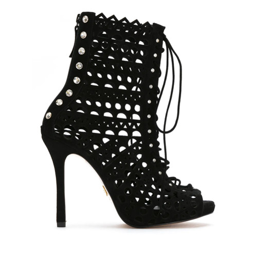 Andrea Bogosian Open boot de couro com recortes - Preto | FarFetch BR