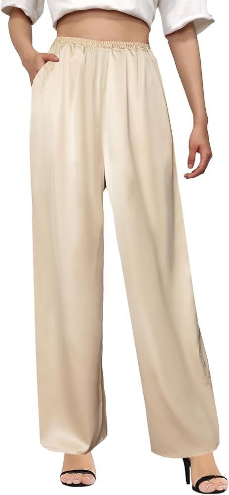 Betusline Women's Satin Silky Pants | Amazon (US)