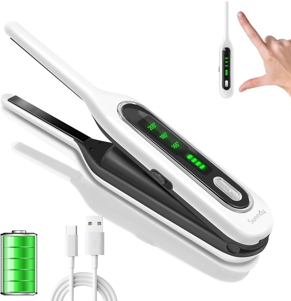 SUNMAY Cordless Pencil Flat Iron, 3/10" Small Flat Iron for Short Hair/Pixie Cut/Bangs/Edges, Men... | Amazon (US)