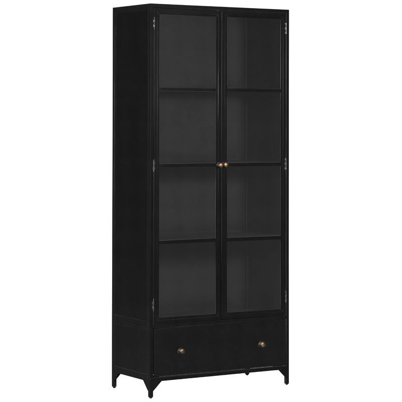 Aubrie Iron Shadow Box Tall Cabinet, Black | One Kings Lane