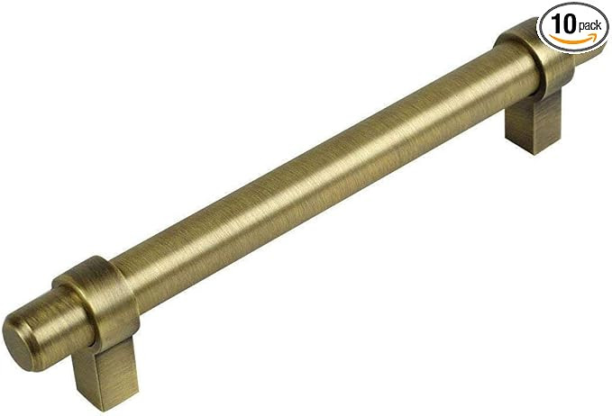 Cosmas 10 Pack 161-192BAB Brushed Antique Brass Cabinet Bar Handle Pull - 7-1/2" Inch (192mm) Hol... | Amazon (US)