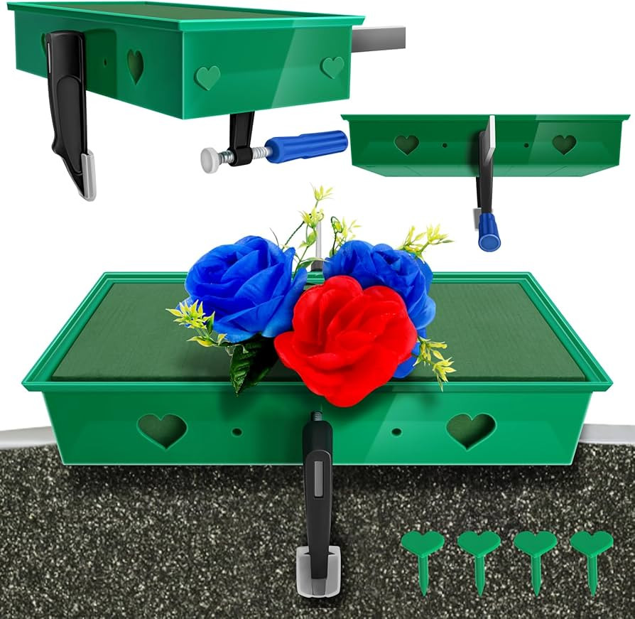 DIY Headstone Flower Saddle - Fit 3"-12" Adjustable Cemetery Tombstone Floral Holder with Foam Ce... | Amazon (US)