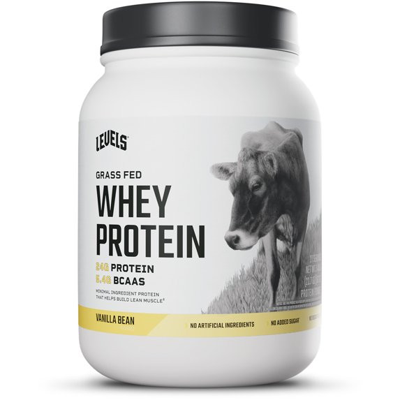 Levels Grass Fed Whey Protein Powder, No Artificials, 24G of Protein, Vanilla Bean, 1.48LB | Walmart (US)