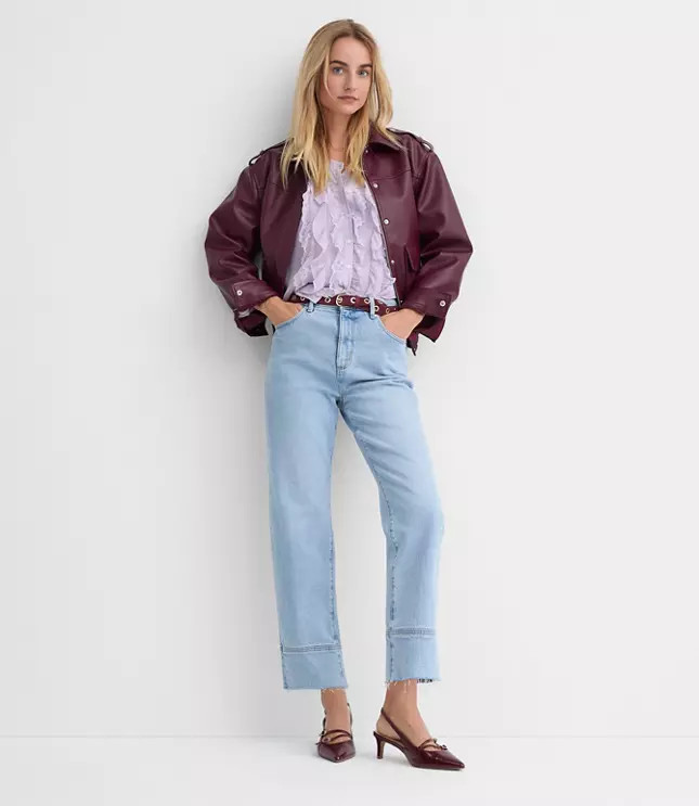 Fresh Cut High Rise Straight Jeans in Light Wash Indigo | LOFT