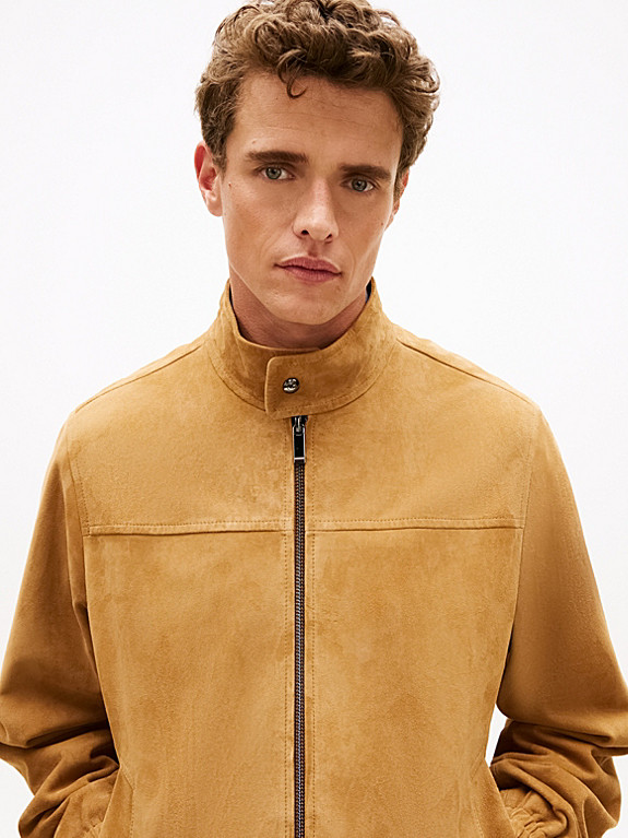 Smart Casual Veloursleder-Jacke mit Flag | Tommy Hilfiger (DE)