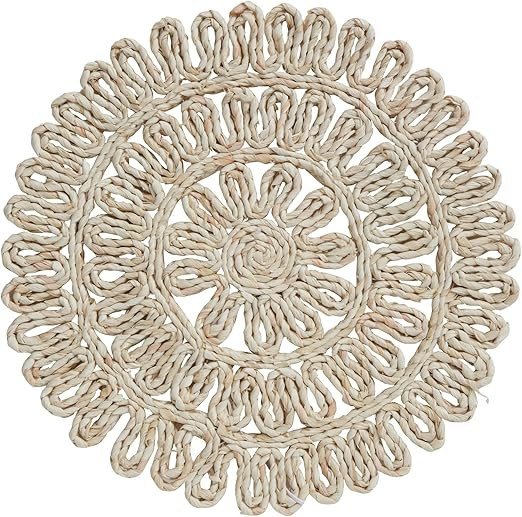 Creative Co-Op Round Beige Woven Straw Placemat, Tan | Amazon (US)