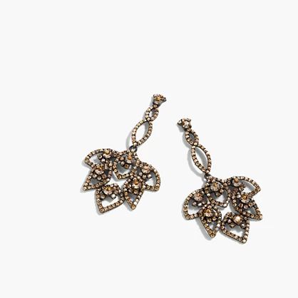 Lotus pavé earrings | J.Crew US