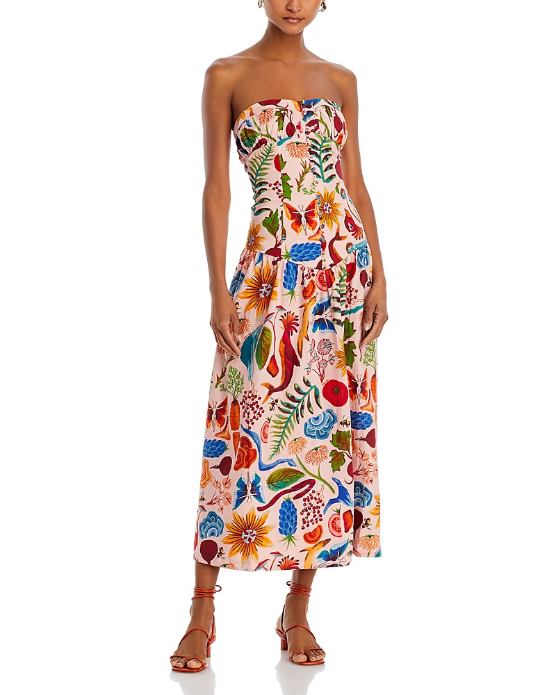 Farm Rio Bright Farm Beige Strapless Dress | Bloomingdale's (US)