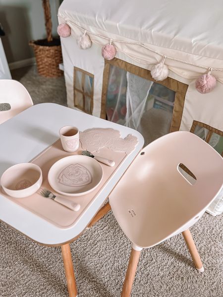 Aesthetic neutral for mom, fun pink for the kids! We love our Paw Patrol set from Lalo! Alexis uses the table and her Skye plate every single day. It’s the cutest playroom setup ever, especially during snack time when we break out the pink meal time gear.

The pink and white play table is one of my very favorite things for her. Highly recommend this high quality set to everyone, especially because you can customize the chair and table colors!

#LTKKids #LTKHome #LTKFamily