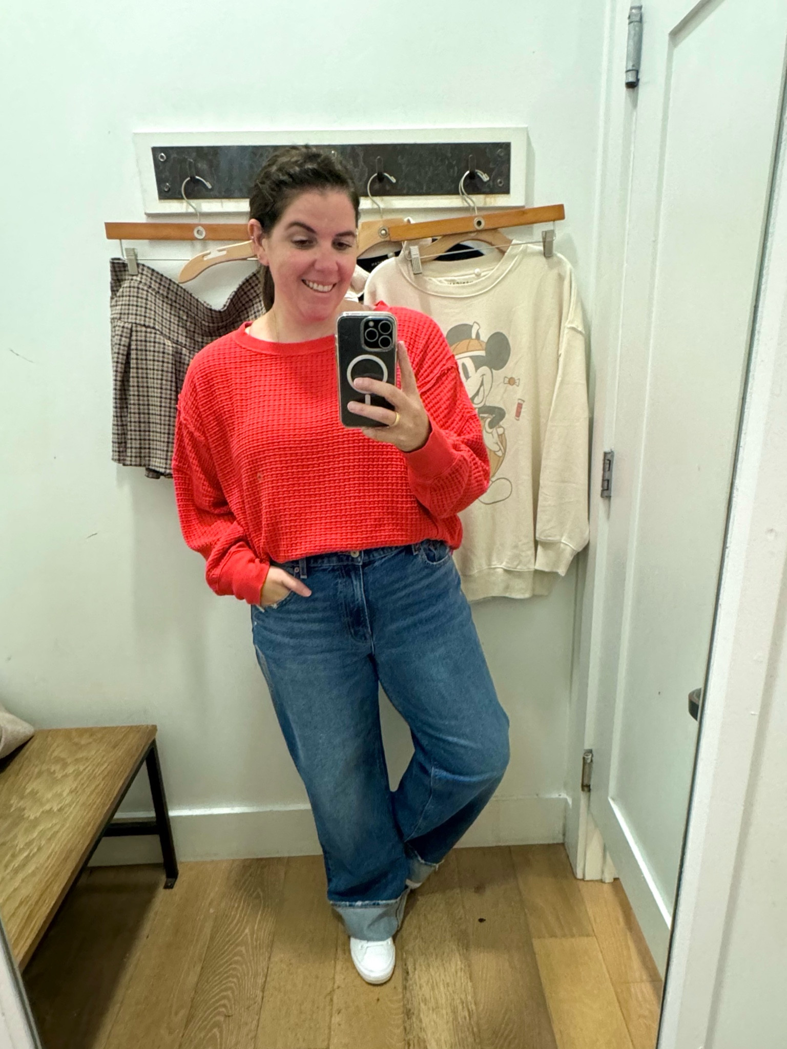 I don’t know what it is, but I am obsessed with cuffed denim for fall! The jeans run TTS and come in a few wash options! The waffle knit top is a must need for fall and winter! It is oversized, so stay TTS! Both of these pieces will be included in the LTK Fall Sale and will be 20% off! 

#LTKSaleAlert #LTKStyleTip #LTKFallSale