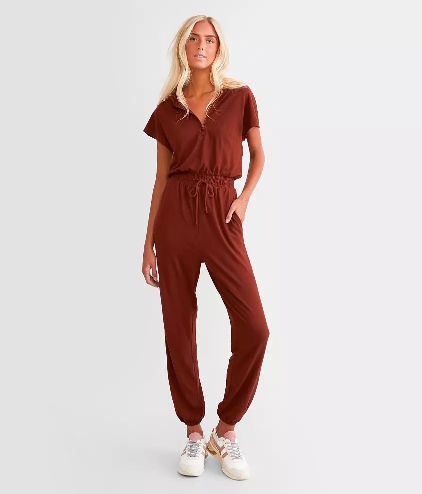 Hooded Quarter Zip Jumpsuit | Buckle