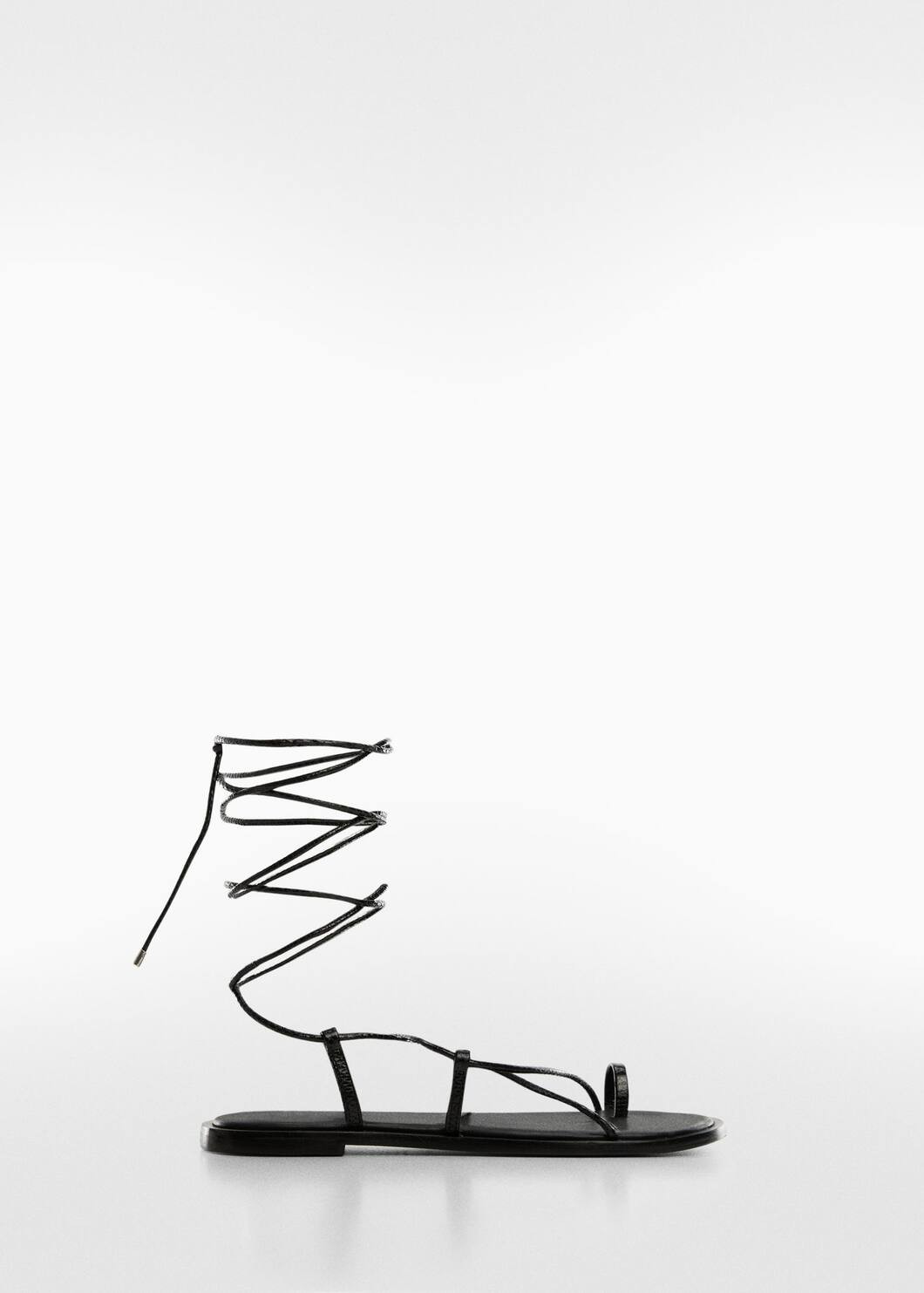 Leather straps sandals -  Women | Mango USA | MANGO (US)