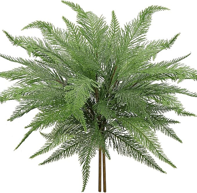 Artificial Boston Fern Plants Large 19" Dusty Green Fake Greenery Shrubs 2 Pcs Faux Plant Bushes ... | Amazon (US)