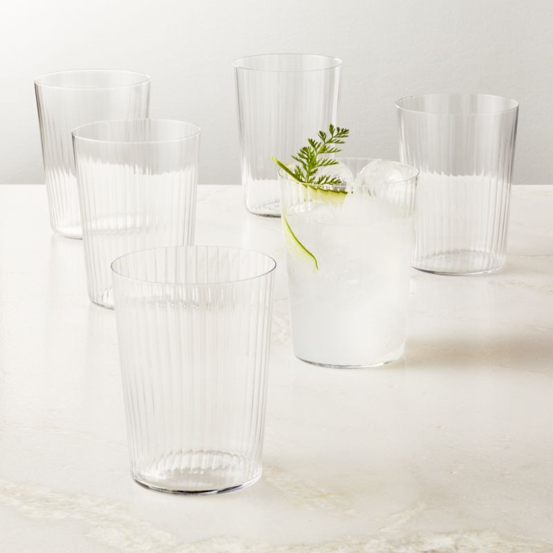 Marta Optic Fluted Drinking Glasses Set of 6 + Reviews | CB2 | CB2