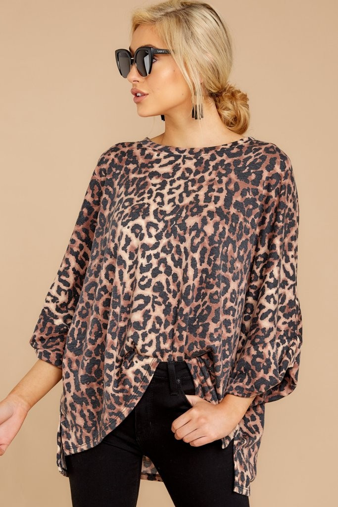 Comfort Calls Leopard Print Top | Red Dress 