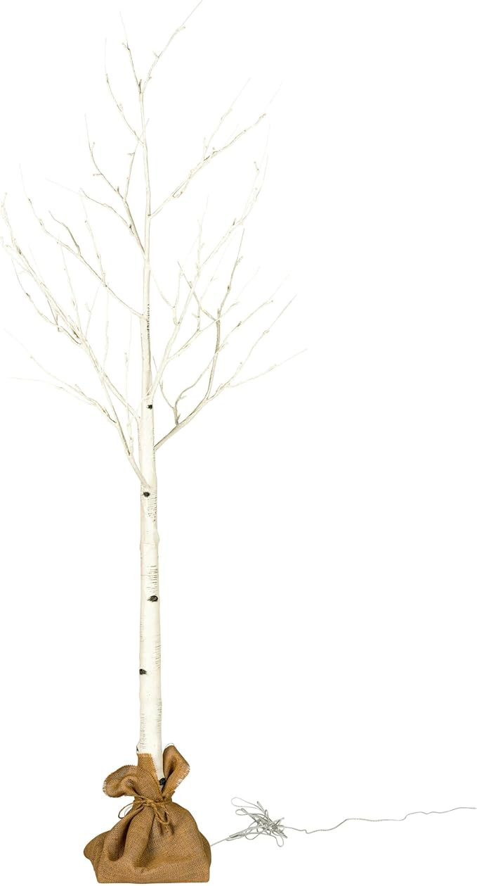 Vickerman 6' White Birch Twig Tree - Warm White 3mm Wide Angle LED Lights - Prelit Decorative Tre... | Amazon (US)