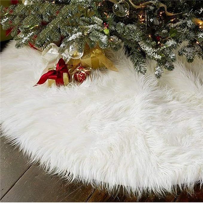 Amazon.com: AISENO 48 Inch Christmas Tree Plush Skirt Decoration for Merry Christmas Party Faux F... | Amazon (US)