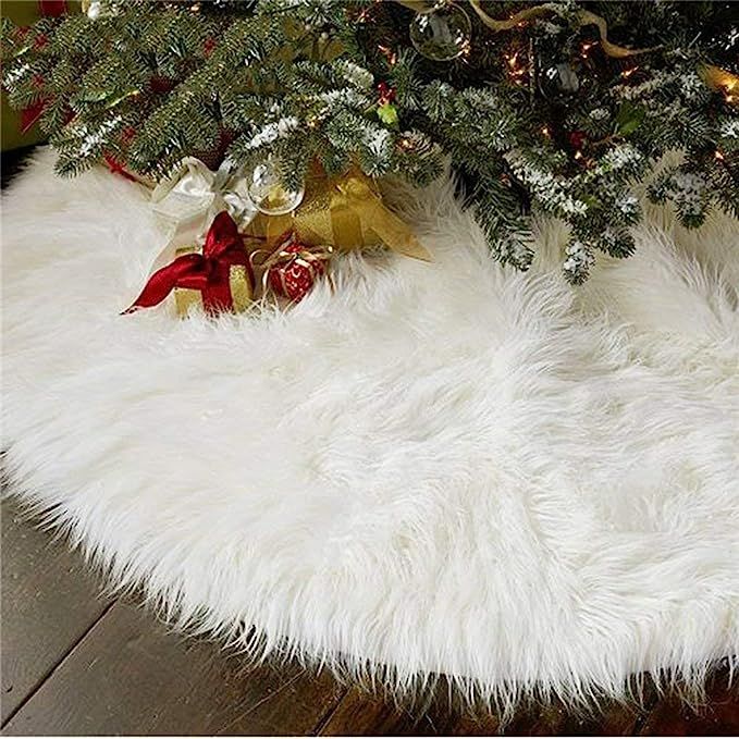 Amazon.com: AISENO 48 Inch Christmas Tree Plush Skirt Decoration for Merry Christmas Party Faux F... | Amazon (US)