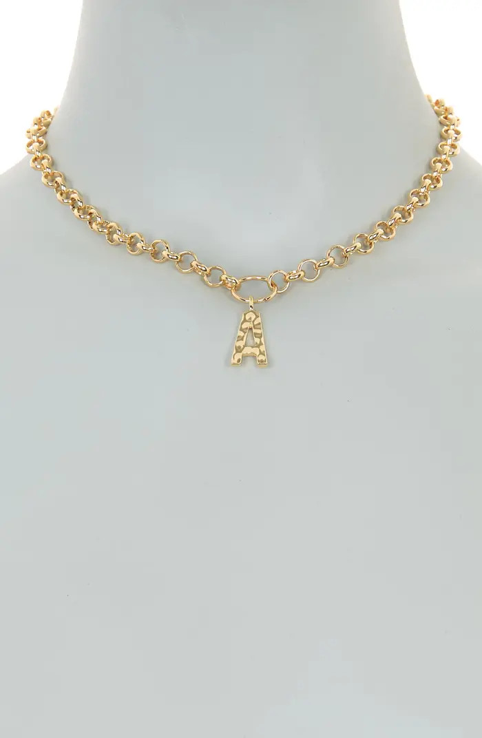BaubleBar Hammered Initial Pendant Necklace | Nordstromrack | Nordstrom Rack
