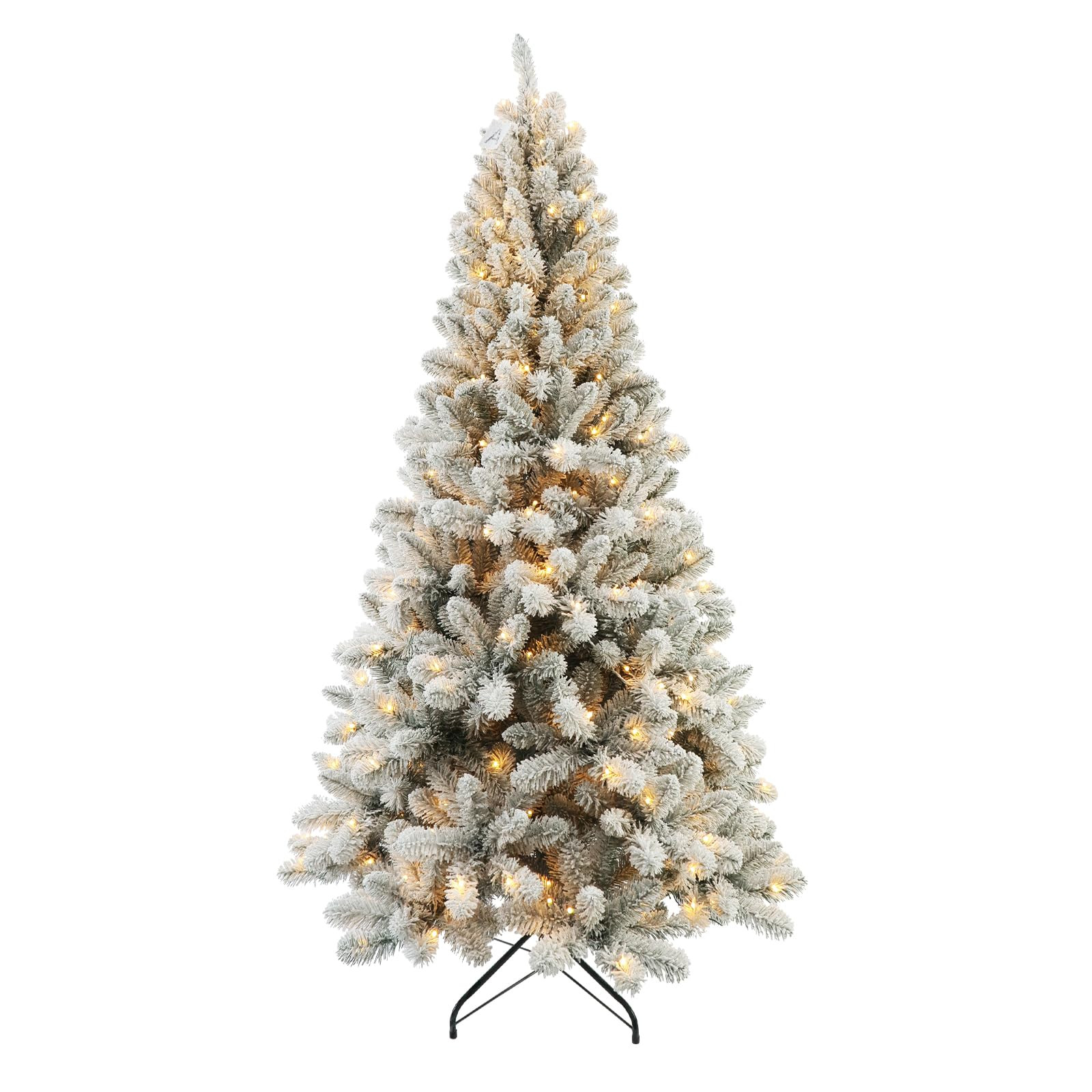 Prelit Christmas Tree with Lights 6ft - Premium Snow Flocked Artificial Xmas Tree,with 874 Branch... | Amazon (US)