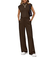 LILLUSORY Jumpsuits for Women Dressy Summer Jumpsuit 2026 Mock Neck Tops High Waist Wide Leg Pant... | Amazon (US)