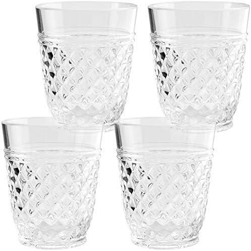 PG Drinkware Collection-Premium Quality Super Clear Acrylic 14oz Plastic Water Tumblers - Set 4 | Amazon (US)