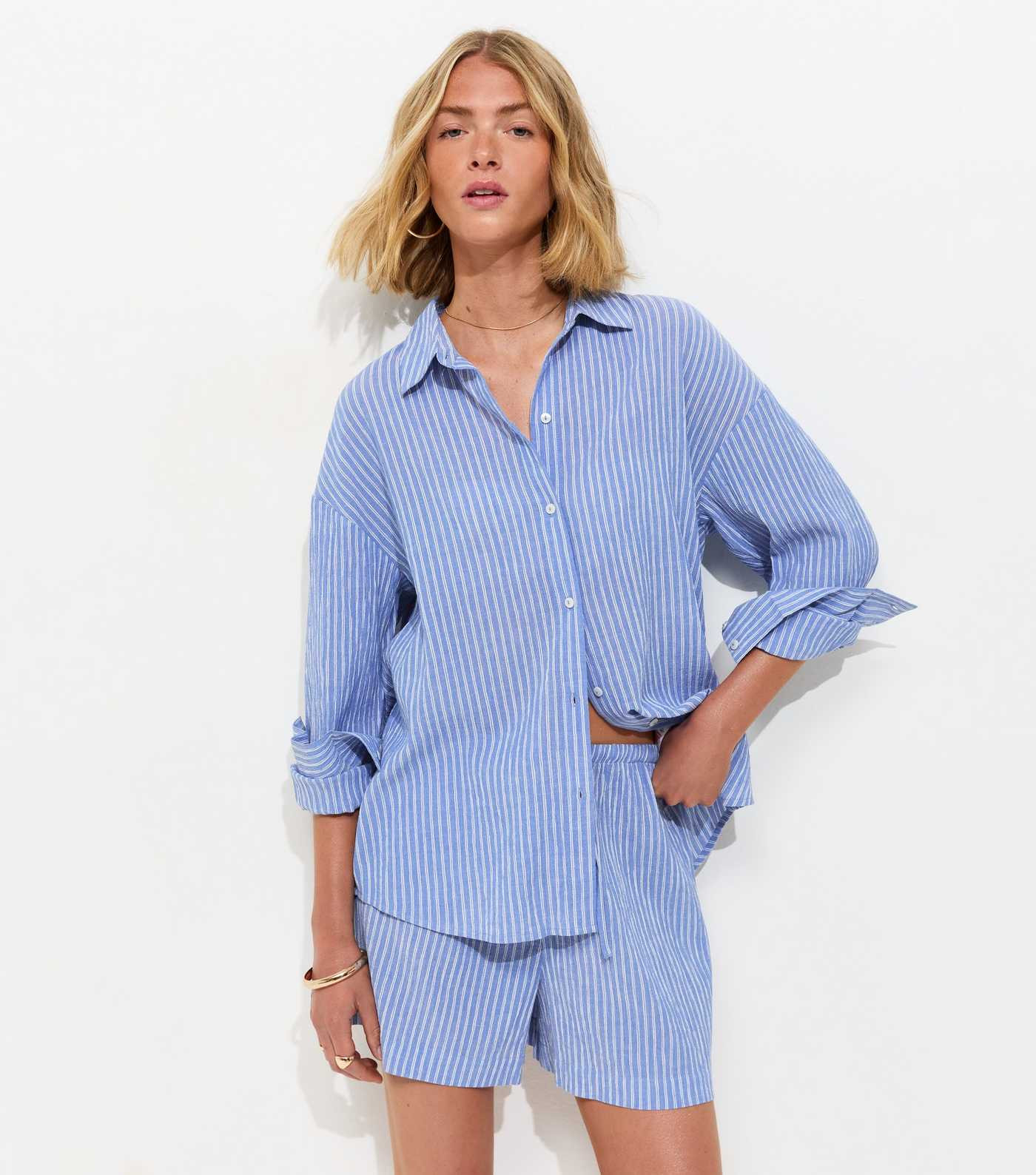 Blue Cotton Striped Long Sleeve Shirt | New Look | New Look (UK)