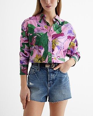 Floral Boyfriend Portofino Shirt | Express