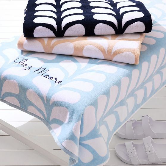 Plume Terry Velour Beach Towel | Mark and Graham