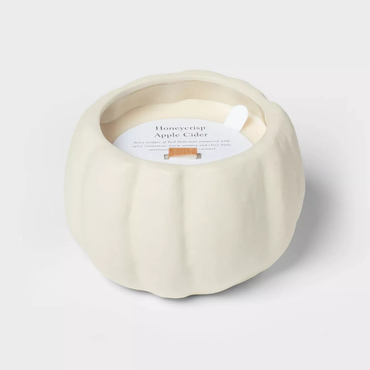 12oz Brushed Abstract Pumpkin Ceramic with Woodwick and Dustcover Honeycrisp Apple Cider Candle -... | Target