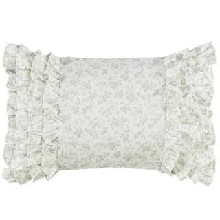 Harper Jade Green Floral Cotton 14 in. x 20 in. Throw Pillow | The Home Depot
