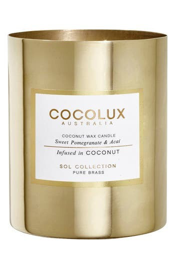 Cocolux Australia Sweet Pomegranate & Acai Brass Candle, Size One Size - None | Nordstrom
