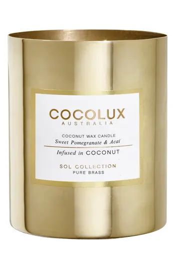Cocolux Australia Sweet Pomegranate & Acai Brass Candle, Size One Size - None | Nordstrom