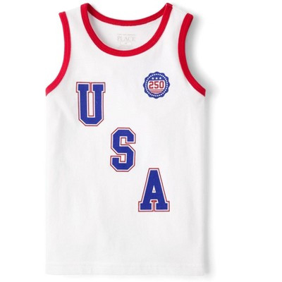 The Children's Place Toddler Boys Sleeveless USA Tank Top Red 2T | Target