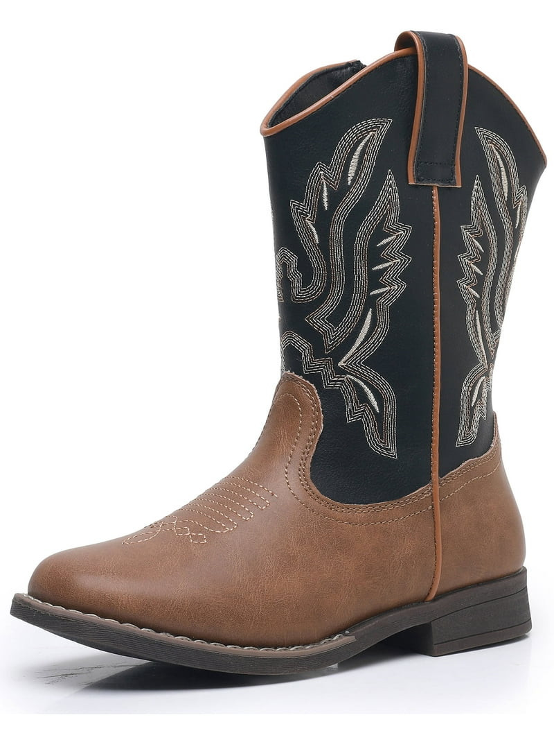 Apakowa Kids Cowboy Boots - Cowboy and Cowgirl Boots for Boys and Girls, Mid-Calf Square Toe West... | Walmart (US)