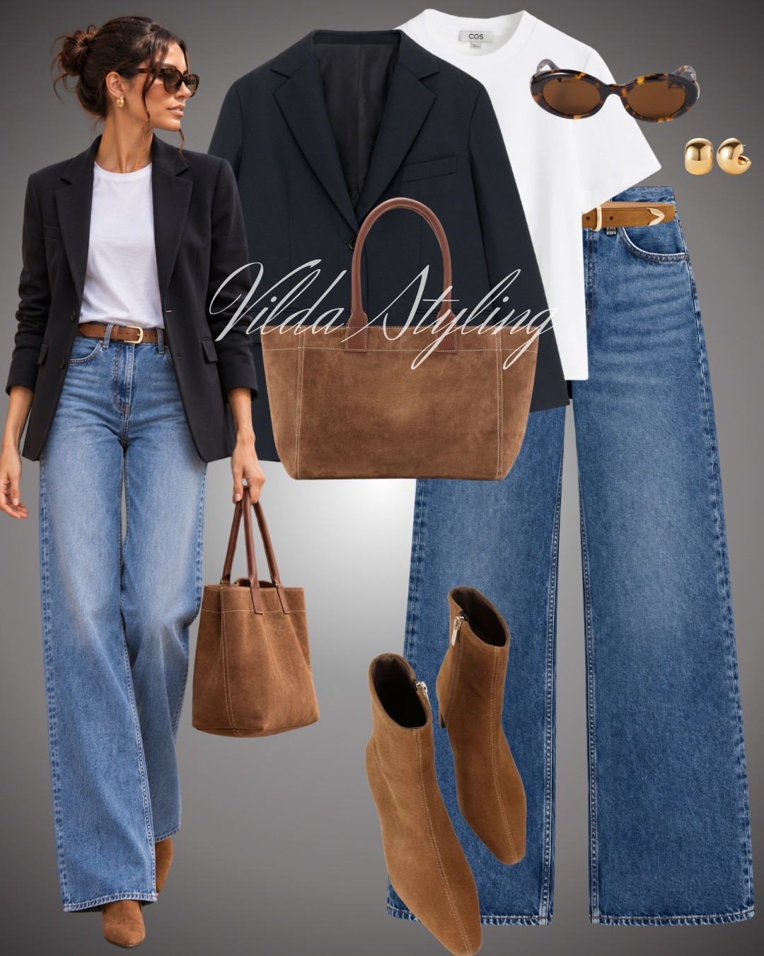 Effortless fall style 🤎 A classic black blazer, white tee, wide-leg jeans and suede accessories—the perfect casual-chic outfit for everyday wear.

#LTKautumn #LTKjeans #LTKstyletip