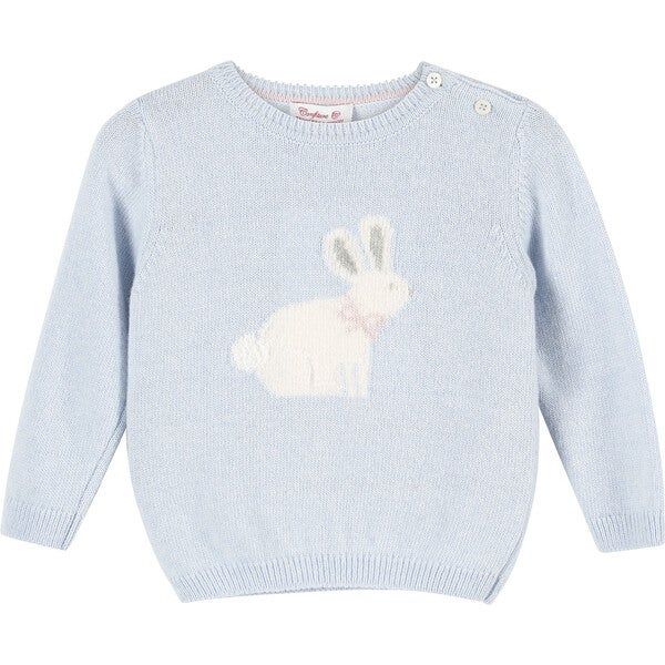 Little Betty Bunny Sweater, Pale Blue | Maisonette