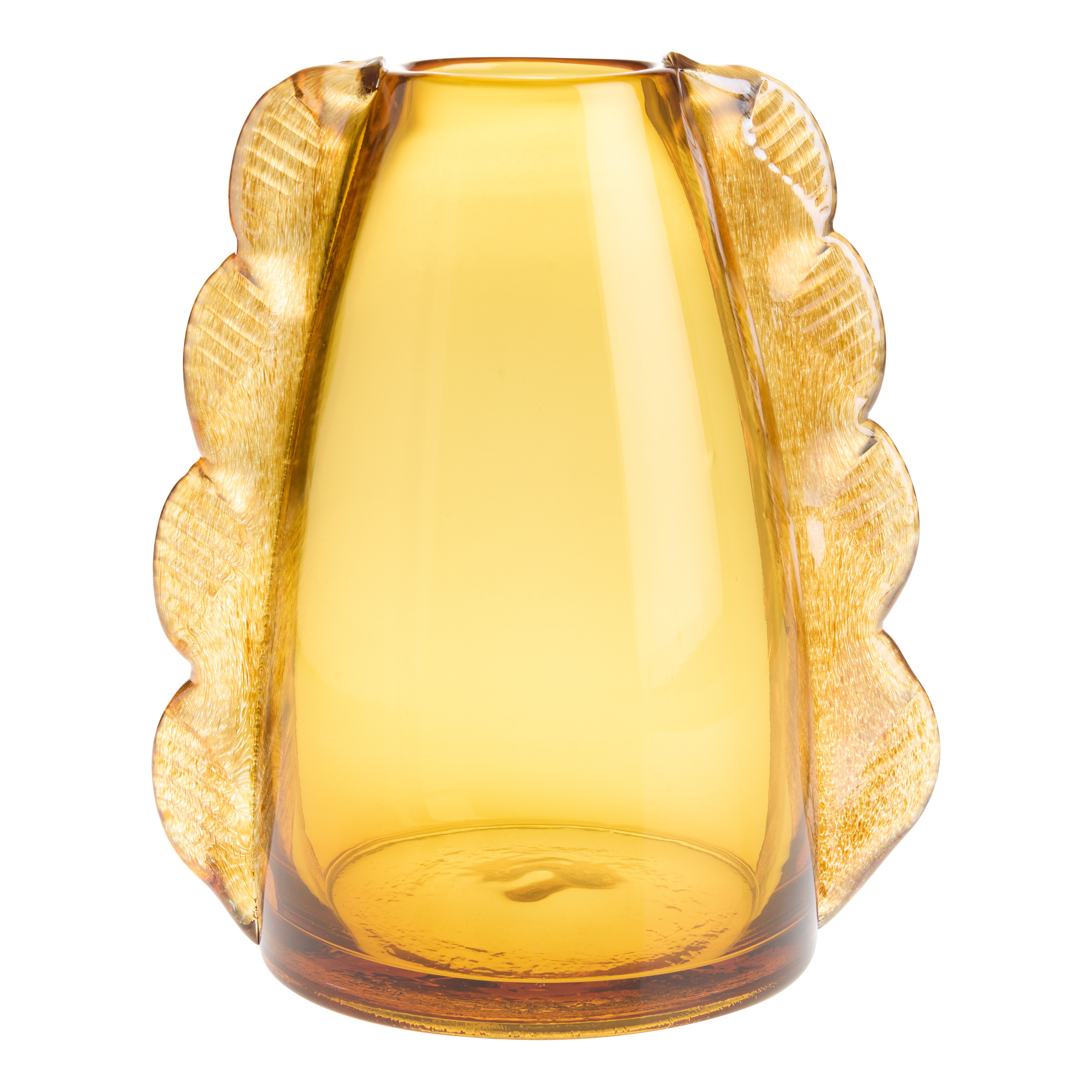 Amber Art Glass Winged Vase | World Market