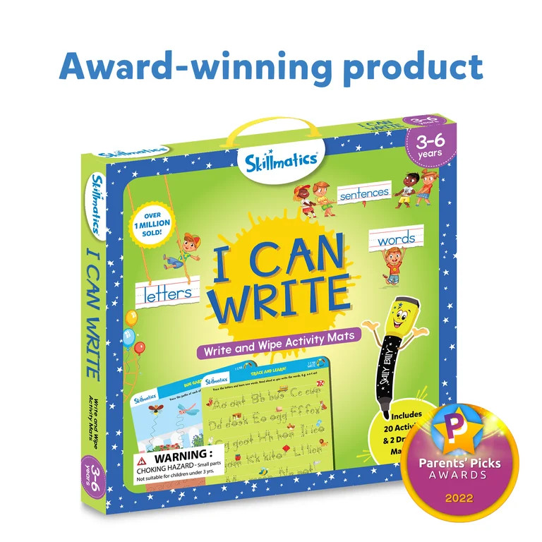 Skillmatics I Can Write Reusable Preschool Activity Mats with 20 repeatable activities, 2 Dry Era... | Walmart (US)
