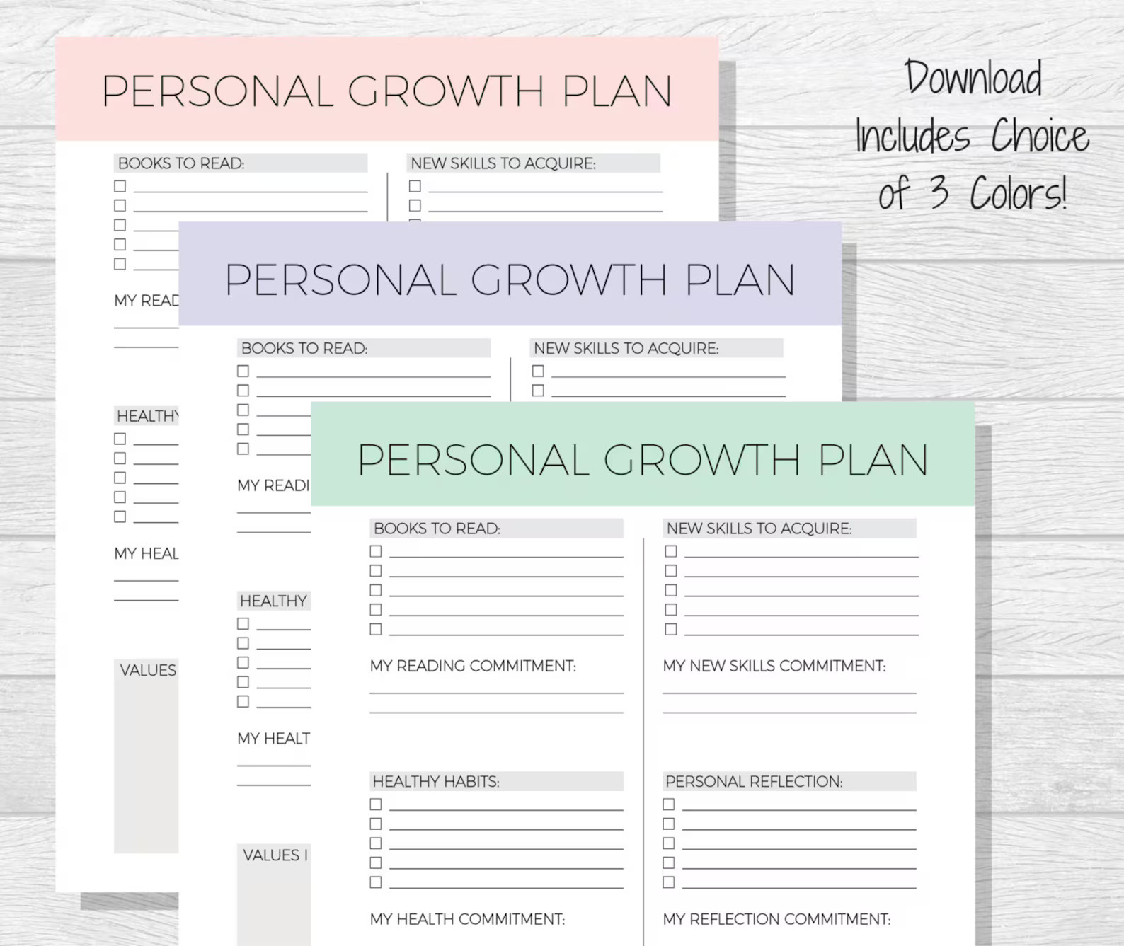 Personal Growth Plan Printable  Personal Development  Goal | Etsy | Etsy (US)