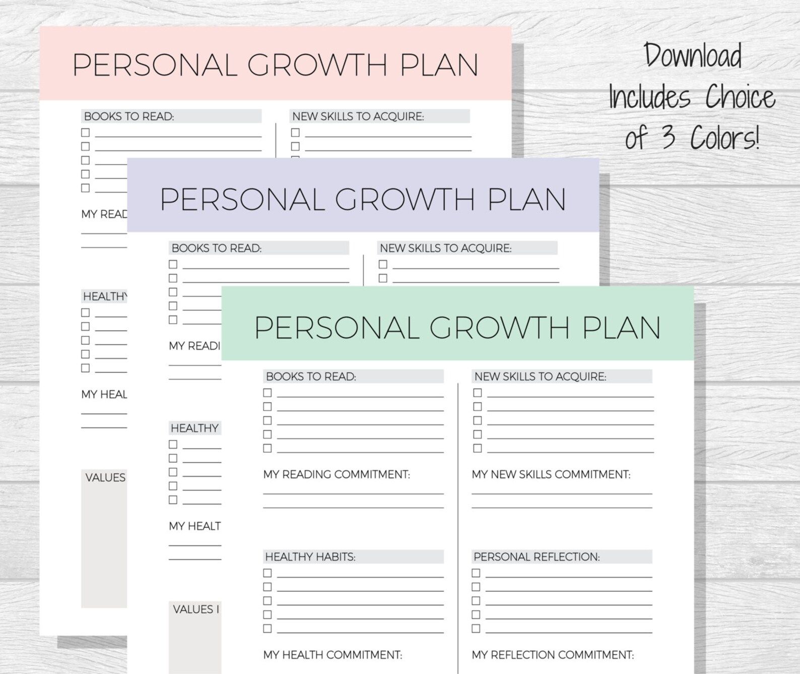 Personal Growth Plan Printable  Personal Development  Goal | Etsy | Etsy (US)